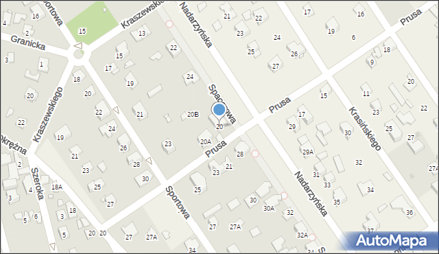 Komorów, Prusa Bolesława, 20, mapa Komorów