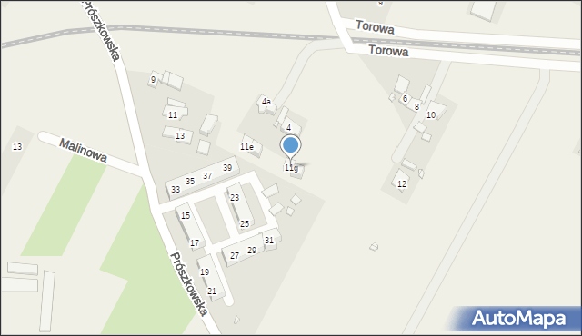 Komprachcice, Prószkowska, 11g, mapa Komprachcice