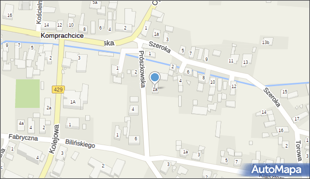 Komprachcice, Prószkowska, 1a, mapa Komprachcice