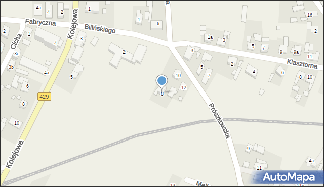 Komprachcice, Prószkowska, 8, mapa Komprachcice