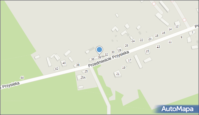 Koniecpol, Przedmieście Przysieka, 34, mapa Koniecpol