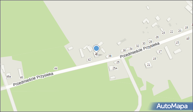 Koniecpol, Przedmieście Przysieka, 42A, mapa Koniecpol