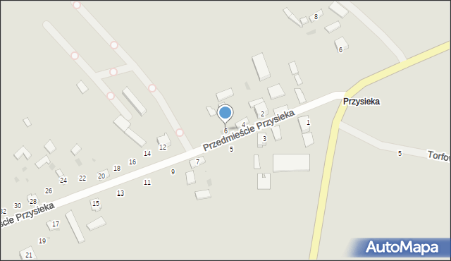 Koniecpol, Przedmieście Przysieka, 6, mapa Koniecpol