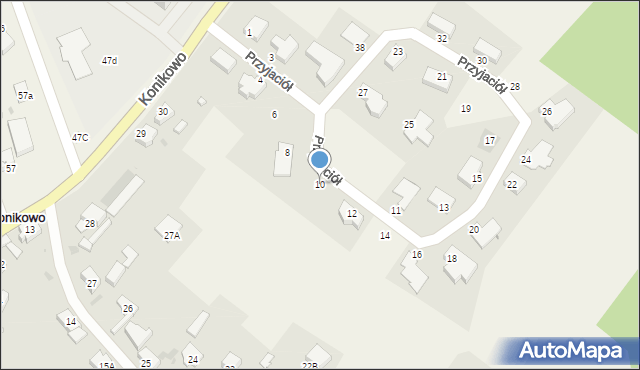 Konikowo, Przyjaciół, 10, mapa Konikowo