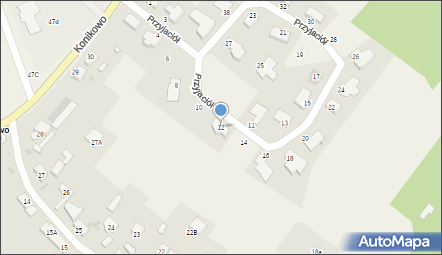 Konikowo, Przyjaciół, 12, mapa Konikowo