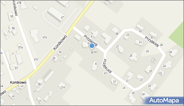 Konikowo, Przyjaciół, 6, mapa Konikowo
