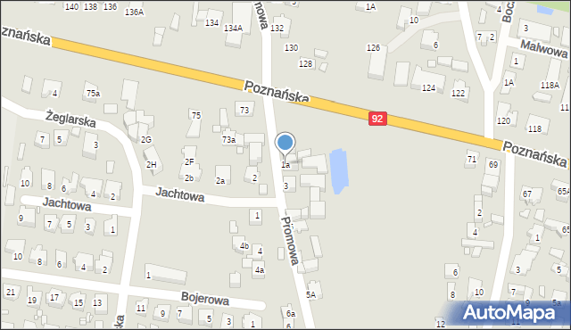 Konin, Promowa, 1a, mapa Konina