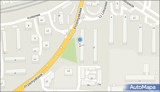 Konin, Przemysłowa, 14, mapa Konina