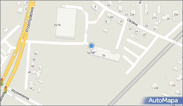Konin, Przemysłowa, 54/78c, mapa Konina