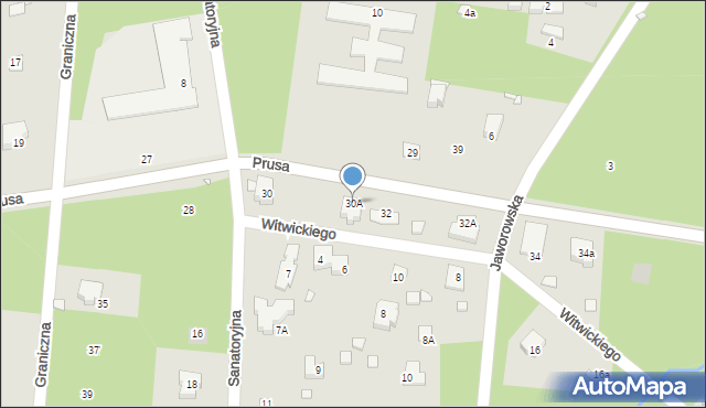 Konstancin-Jeziorna, Prusa Bolesława, 30A, mapa Konstancin-Jeziorna