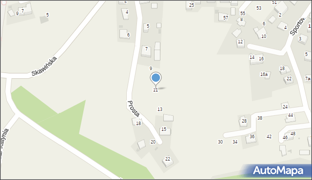 Kopanka, Prosta, 11, mapa Kopanka