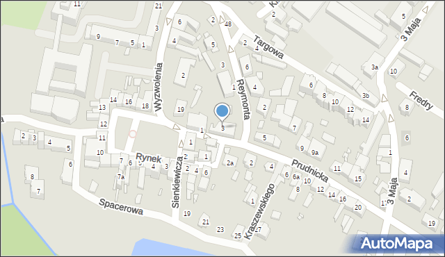 Korfantów, Prudnicka, 3, mapa Korfantów