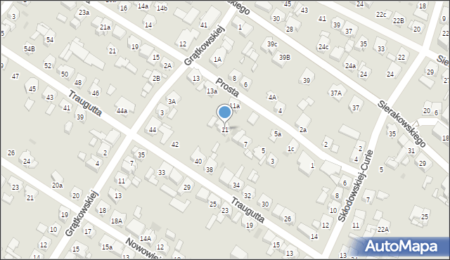 Kościan, Prosta, 11, mapa Kościan