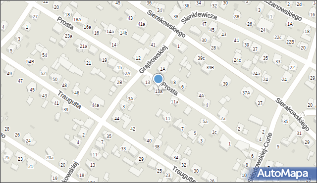 Kościan, Prosta, 13a, mapa Kościan