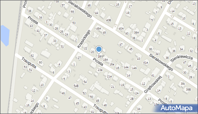 Kościan, Prosta, 18, mapa Kościan