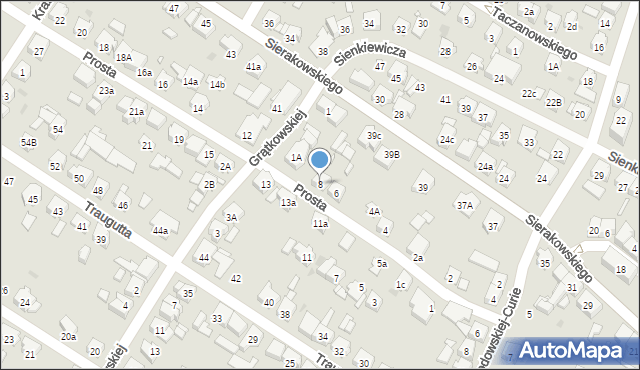 Kościan, Prosta, 8, mapa Kościan