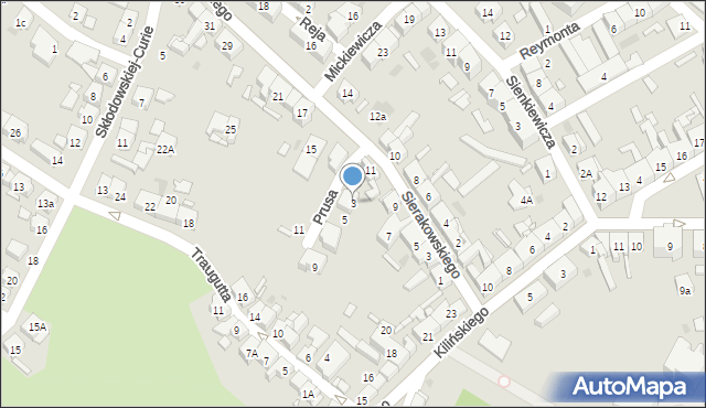 Kościan, Prusa Bolesława, 3, mapa Kościan