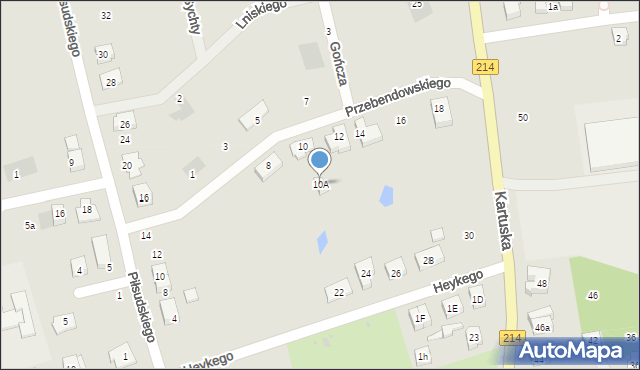 Kościerzyna, Przebendowskiego Ignacego, 10A, mapa Kościerzyna