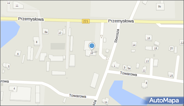 Kościerzyna, Przemysłowa, 12, mapa Kościerzyna