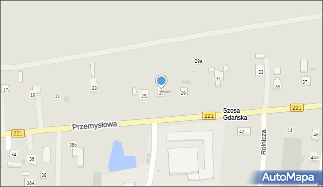 Kościerzyna, Przemysłowa, 27, mapa Kościerzyna