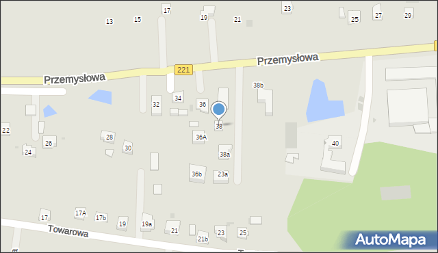 Kościerzyna, Przemysłowa, 38, mapa Kościerzyna