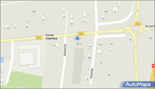 Kościerzyna, Przemysłowa, 44, mapa Kościerzyna