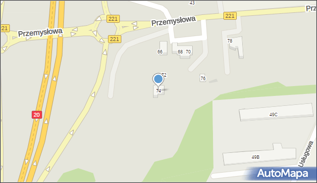 Kościerzyna, Przemysłowa, 74, mapa Kościerzyna