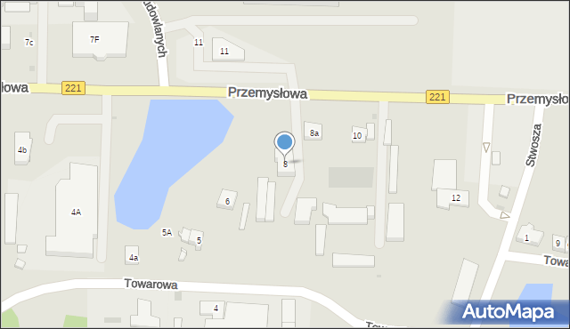 Kościerzyna, Przemysłowa, 8, mapa Kościerzyna