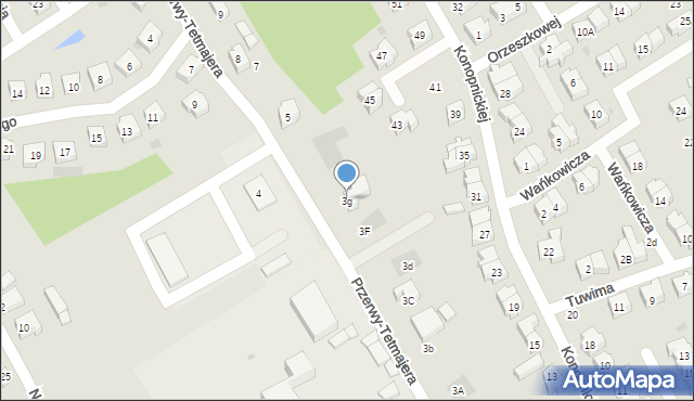 Kościerzyna, Przerwy-Tetmajera Kazimierza, 3g, mapa Kościerzyna