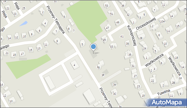 Kościerzyna, Przerwy-Tetmajera Kazimierza, 3h, mapa Kościerzyna