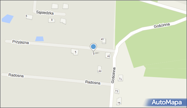 Kościerzyna, Przyjazna, 3, mapa Kościerzyna