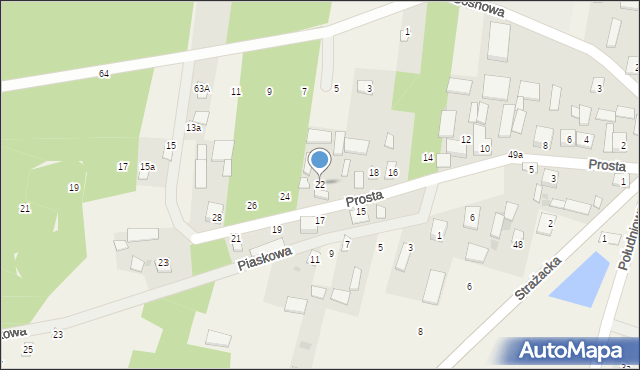 Kostrzyn, Prosta, 22, mapa Kostrzyn