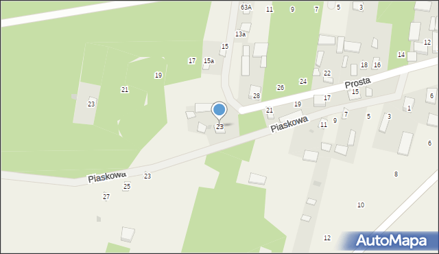 Kostrzyn, Prosta, 23, mapa Kostrzyn