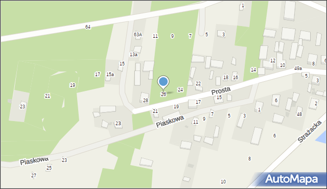 Kostrzyn, Prosta, 26, mapa Kostrzyn