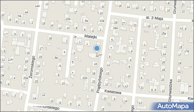 Kostrzyn, Prądzyńskiego Ignacego, gen., 14, mapa Kostrzyn