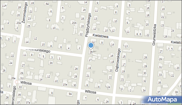 Kostrzyn, Prądzyńskiego Ignacego, gen., 15, mapa Kostrzyn