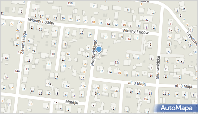 Kostrzyn, Prądzyńskiego Ignacego, gen., 3, mapa Kostrzyn