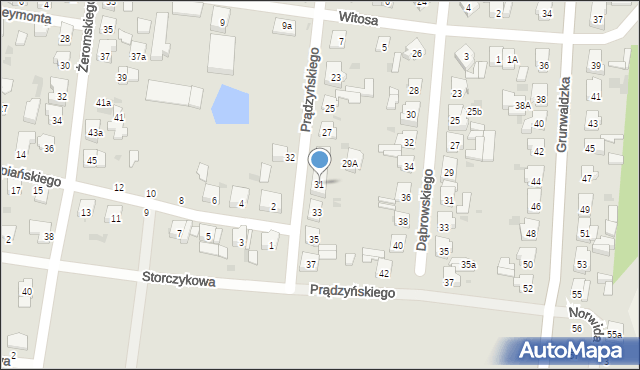 Kostrzyn, Prądzyńskiego Ignacego, gen., 31, mapa Kostrzyn