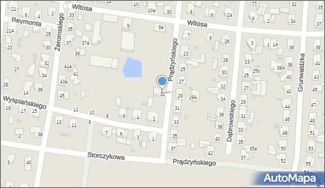 Kostrzyn, Prądzyńskiego Ignacego, gen., 32, mapa Kostrzyn