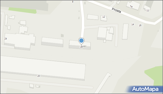 Kostrzyn nad Odrą, Prosta, 10, mapa Kostrzyn nad Odrą