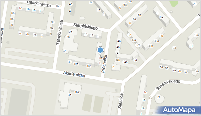 Koszalin, Próchnika Adama, 1a, mapa Koszalina