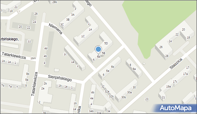 Koszalin, Próchnika Adama, 5A, mapa Koszalina