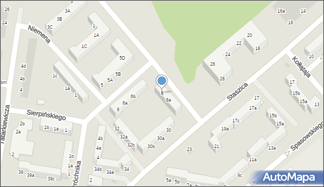 Koszalin, Próchnika Adama, 8, mapa Koszalina