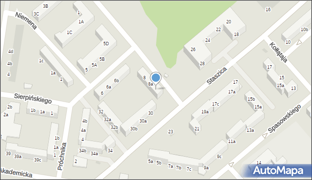 Koszalin, Próchnika Adama, 8b, mapa Koszalina