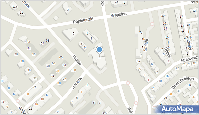 Koszalin, Prosta, 4, mapa Koszalina