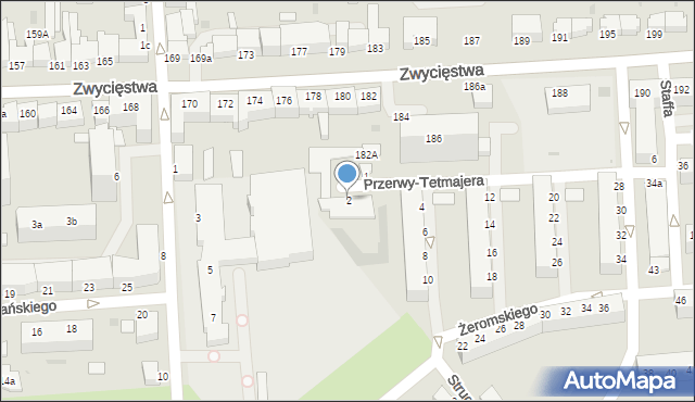 Koszalin, Przerwy-Tetmajera Kazimierza, 2, mapa Koszalina