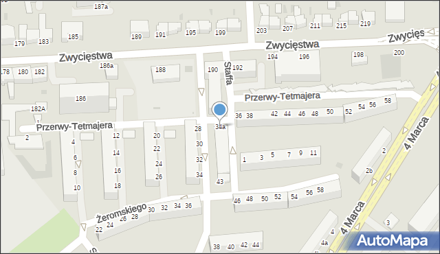 Koszalin, Przerwy-Tetmajera Kazimierza, 34a, mapa Koszalina