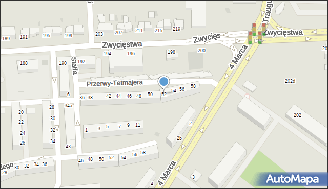 Koszalin, Przerwy-Tetmajera Kazimierza, 52, mapa Koszalina