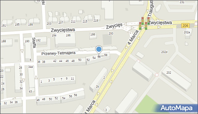 Koszalin, Przerwy-Tetmajera Kazimierza, 56, mapa Koszalina