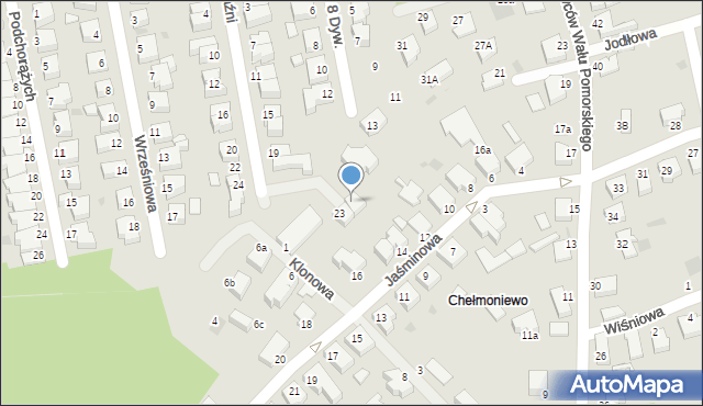 Koszalin, Przyjaźni, 25, mapa Koszalina